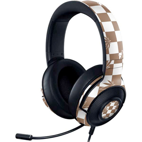 Marijuana Brown Checkered Razer Kraken X Skin